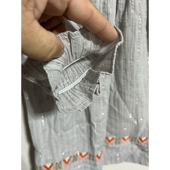 Peek Shiloh‎ Grey Embroidered Long Sleeve Knee Length Dress Sz. 12 NWT - Picture 6 of 6